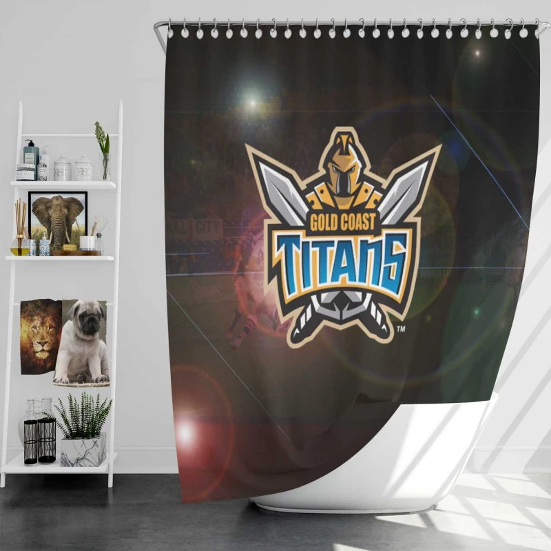 Gold Coast Titans Exellelant Nrl Rugby Club Shower Curtain