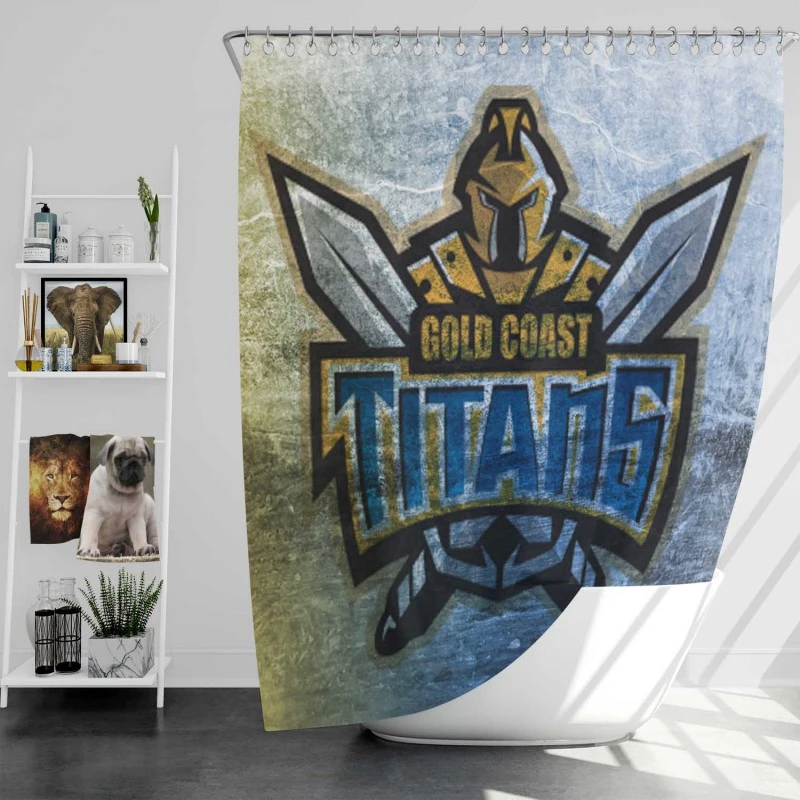 Gold Coast Titans Professional Nrl Rugby Football Club Shower Curtain