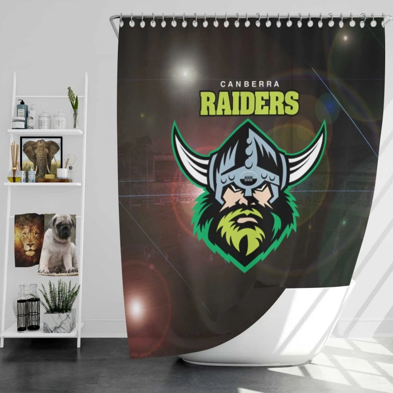 Canberra Raiders Classic Nrl Rugby Football Club Shower Curtain