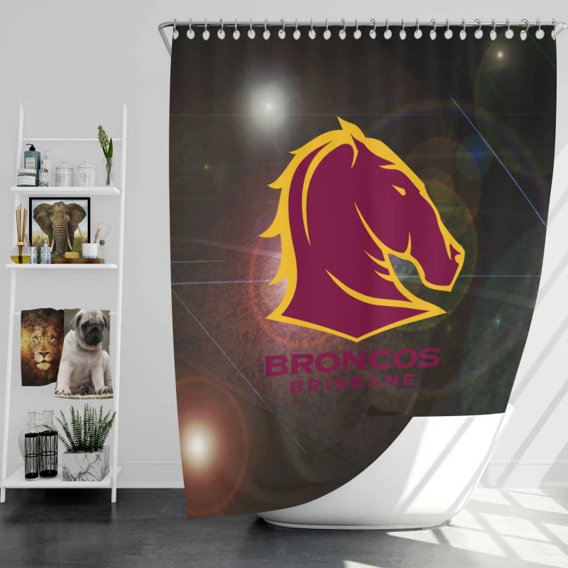 Brisbane Broncos Popular Nrl Rugby Team Shower Curtain