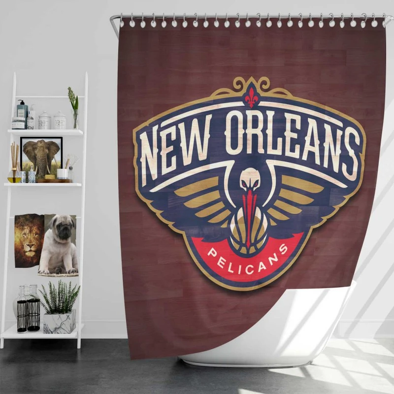New Orleans Pelicans Strong Nba Basketball Club Shower Curtain