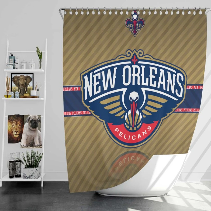 New Orleans Pelicans Classic Nba Basketball Team Shower Curtain