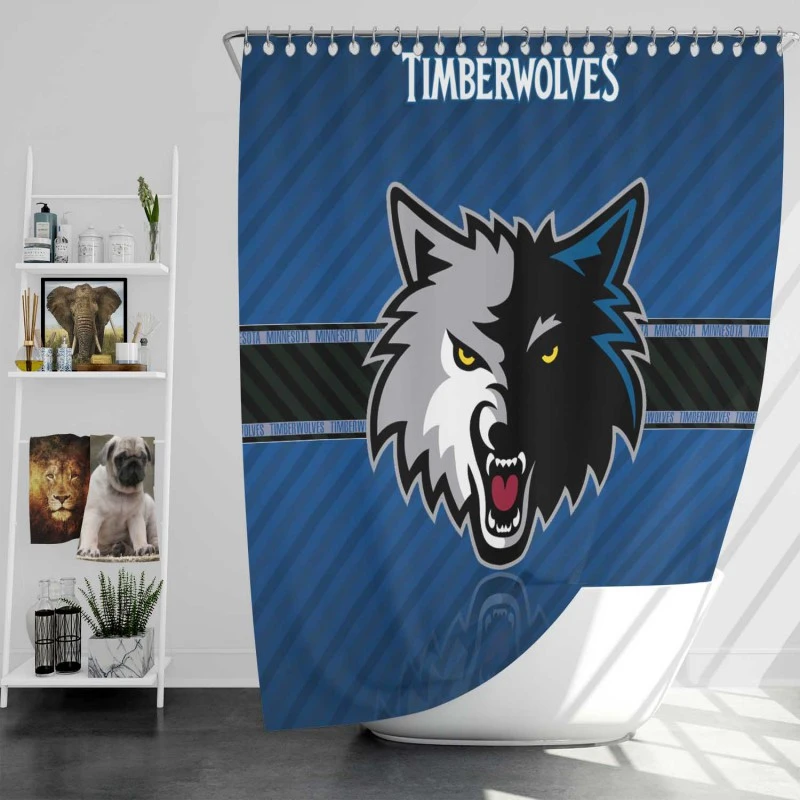 Professional Nba Basketball Club Minnesota Timberwolves Shower Curtain