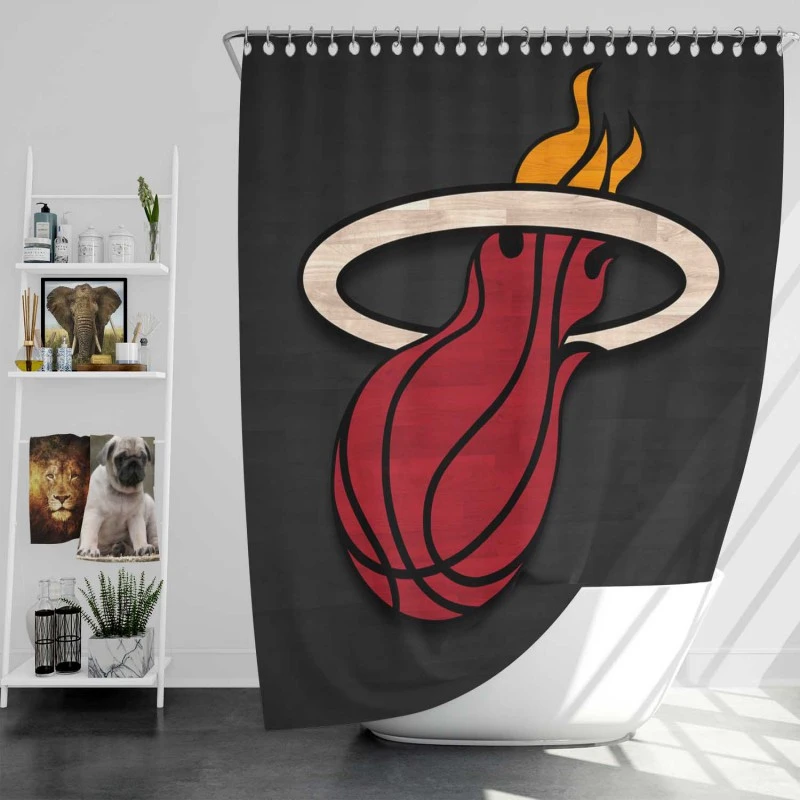 Excellent Nba Basketball Club Miami Heat Shower Curtain