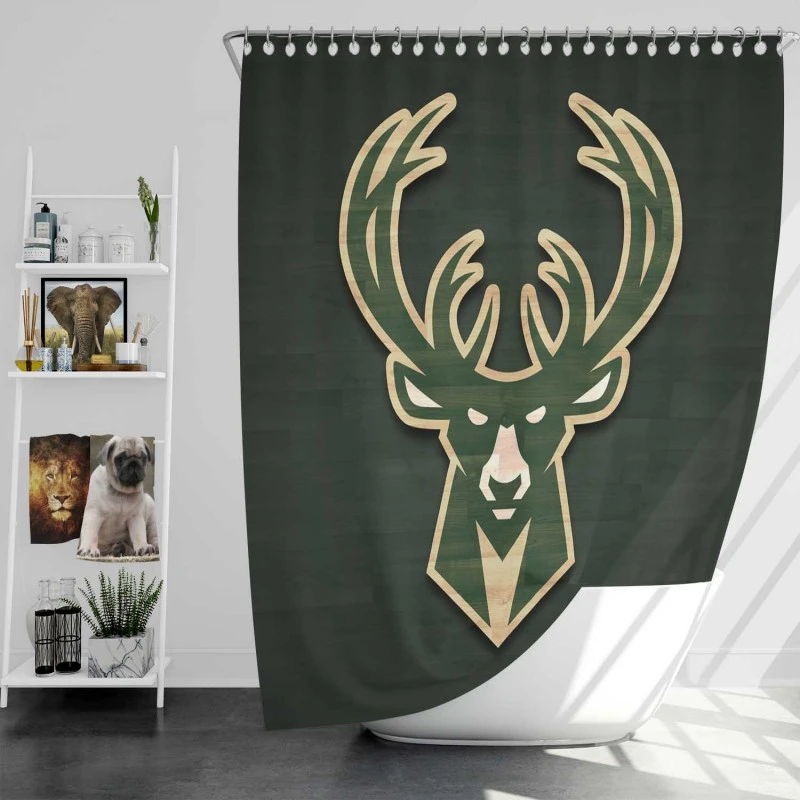 Exciting Nba Basketball Team Milwaukee Bucks Shower Curtain