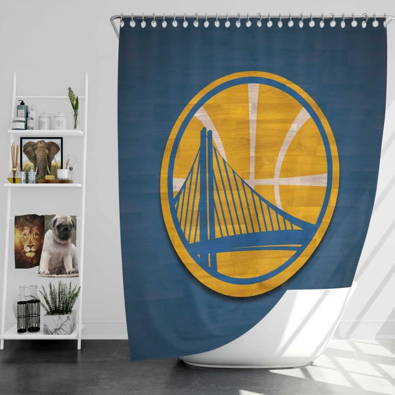 Golden State Warriors Nba Energetic Basketball Club Shower Curtain
