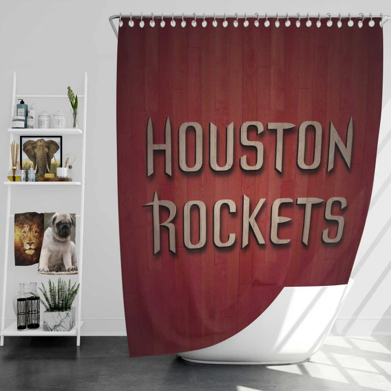 Houston Rockets Strong Nba Basketball Team Shower Curtain