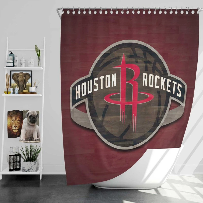 Houston Rockets Classic Nba Basketball Club Shower Curtain