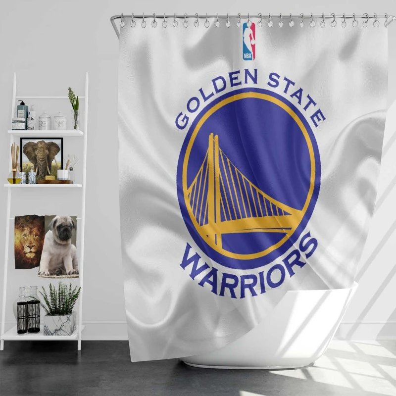 Golden State Warriors Active Nba Basketball Logo Shower Curtain