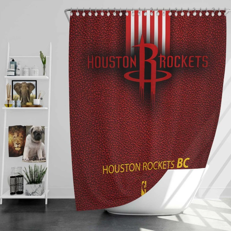 Houston Rockets Professional Nba Team Shower Curtain