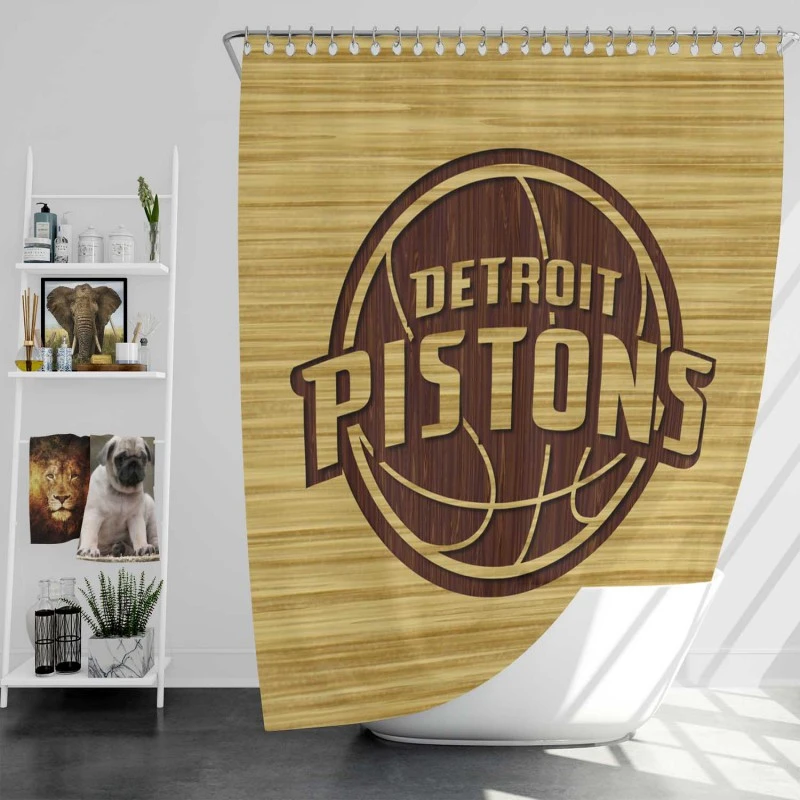 Professional Nba Basketball Club Detroit Pistons Shower Curtain