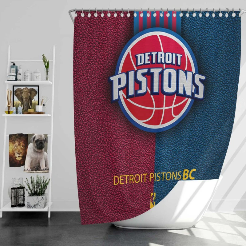 Detroit Pistons Energetic Nba Basketball Club Shower Curtain