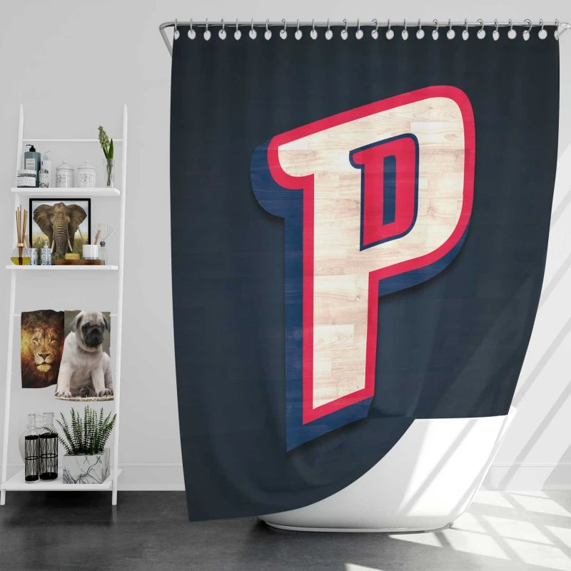 Detroit Pistons Exellelant Nba Basketball Team Shower Curtain
