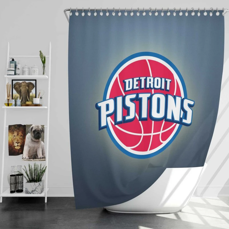 Popular Nba Basketball Team Detroit Pistons Shower Curtain