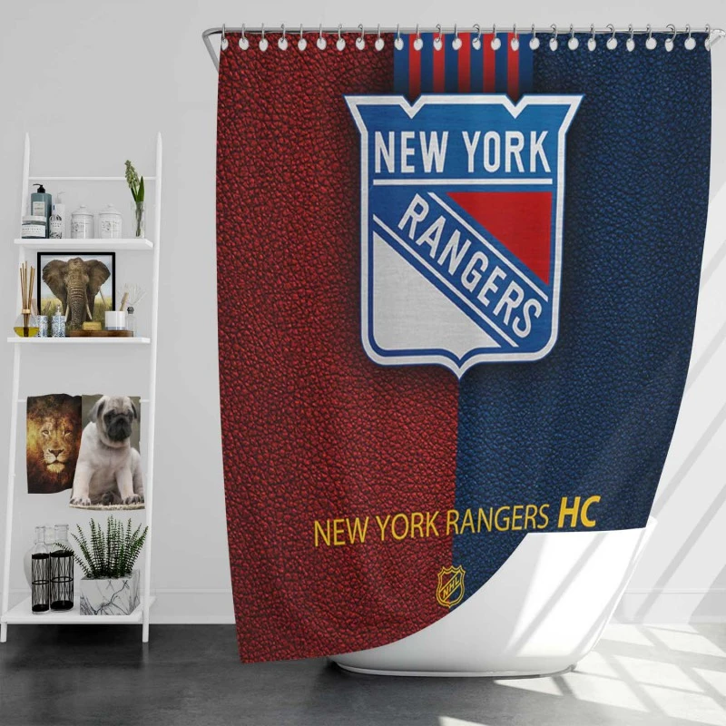 New York Rangers Unique Nhl Hockey Team Shower Curtain
