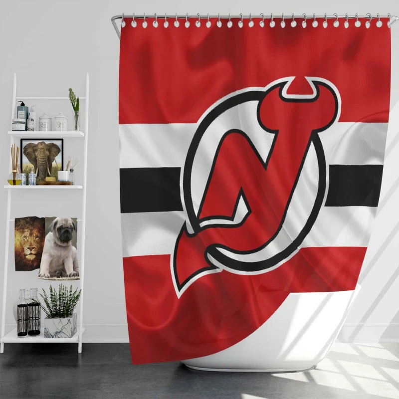Popular Nhl Hockey Team New Jersey Devils Shower Curtain