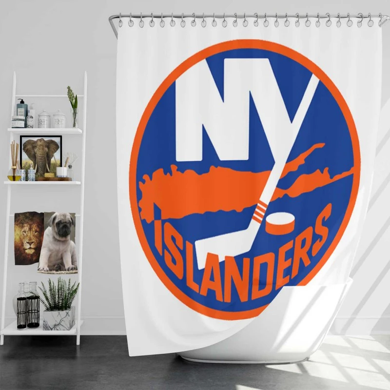 Professional Nhl Hockey Team New York Islanders Shower Curtain