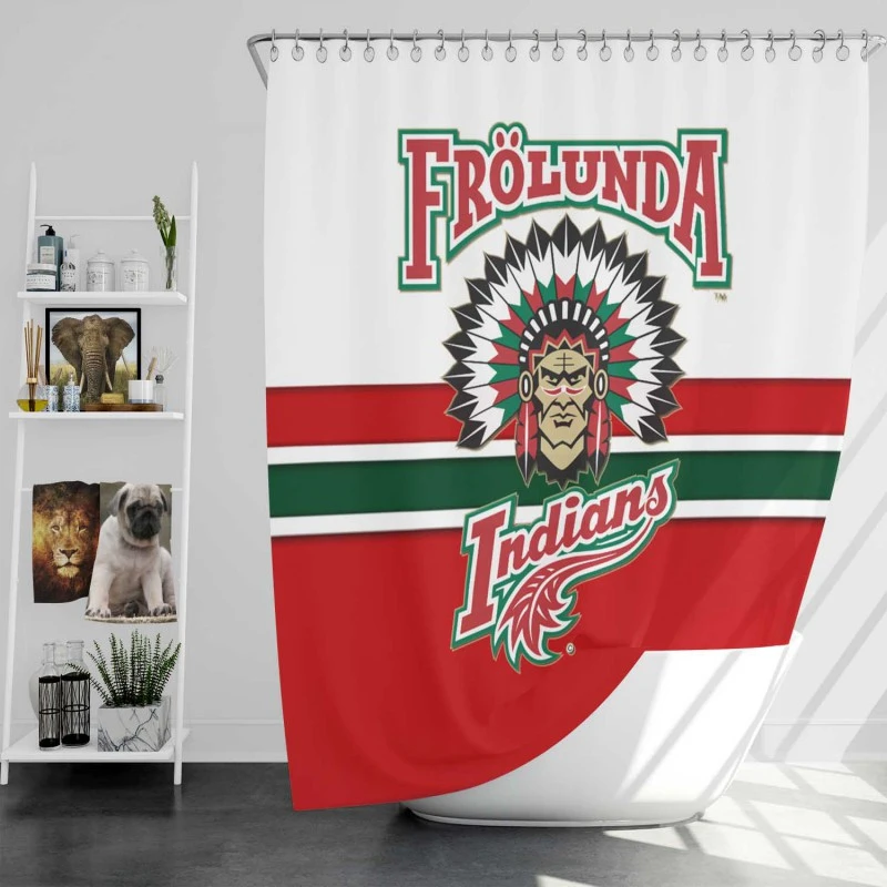Fhc Golden Frolunda Indians Nhl Hockey Shower Curtain