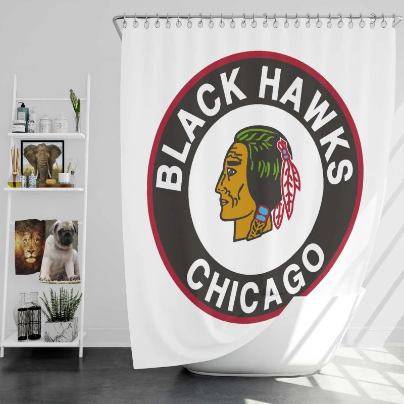 Chicago Blackhawks Awarded Nhl Hockey Team Shower Curtain