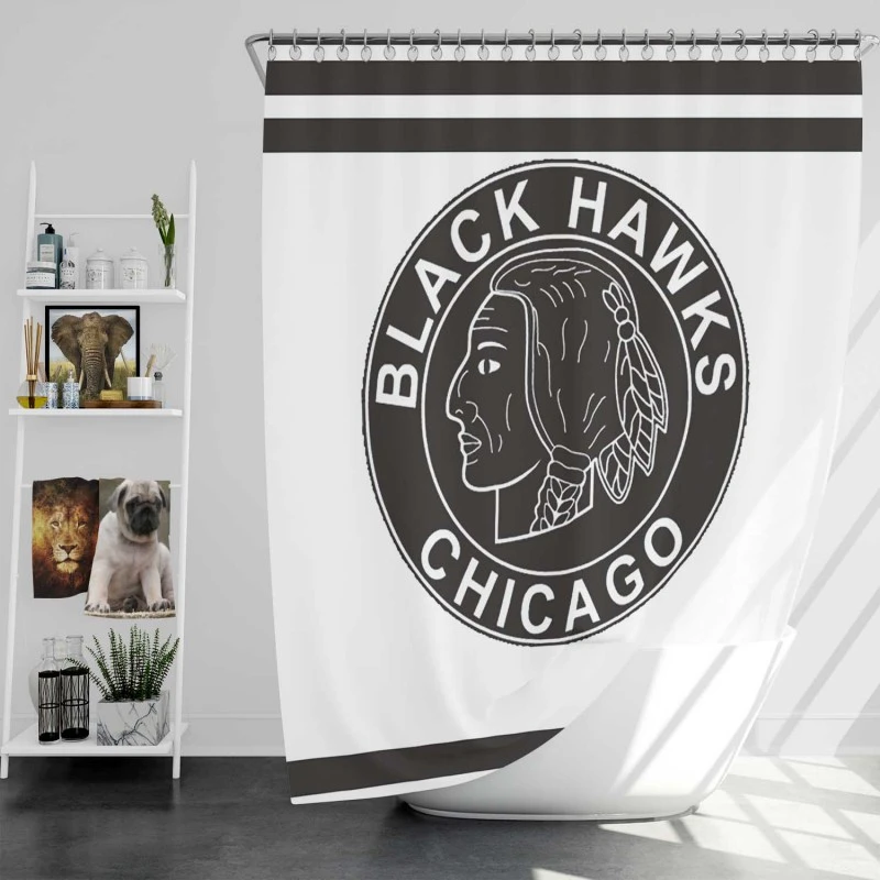 Chicago Blackhawks Energetic Nhl Ice Hockey Team Shower Curtain