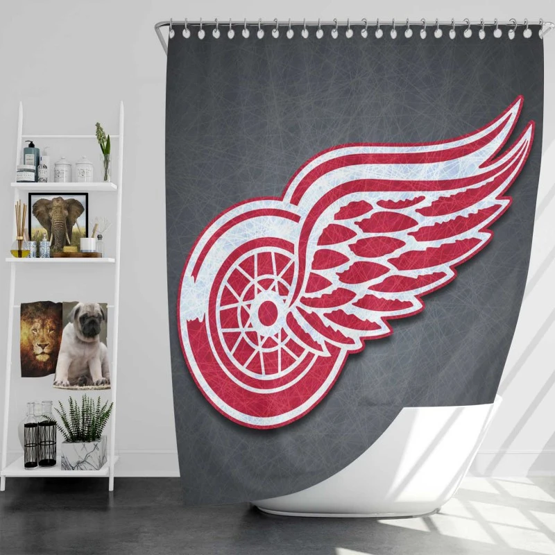 Detroit Red Wings Nhl Ice Hockey Team Shower Curtain