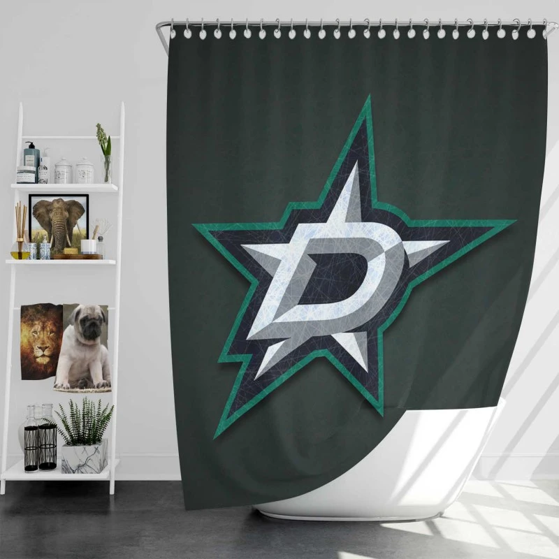 Dallas Stars Popular Nhl Ice Hockey Team Shower Curtain