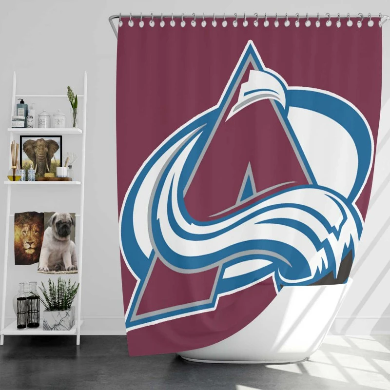 Colorado Avalanche Professional Ice Hockey Team Shower Curtain