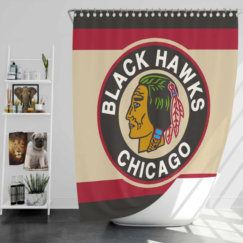 Chicago Blackhawks Professional Ice Hockey Team Shower Curtain