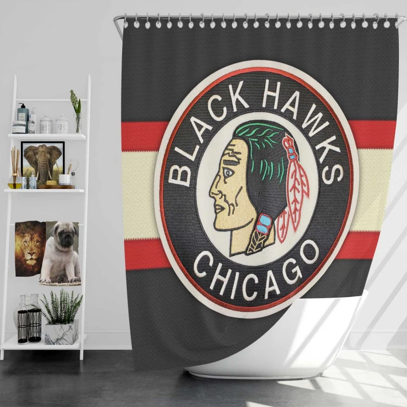 Chicago Blackhawks Classic Nhl Ice Hockey Team Shower Curtain