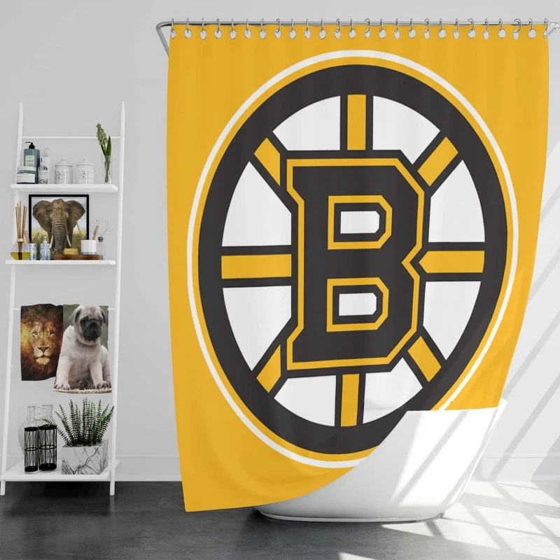 Boston Bruins Professional Nhl Ice Hockey Team Shower Curtain