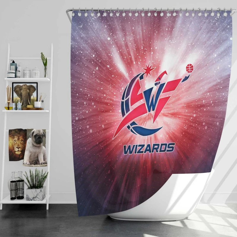Popular American Nba Team Washington Wizards Shower Curtain