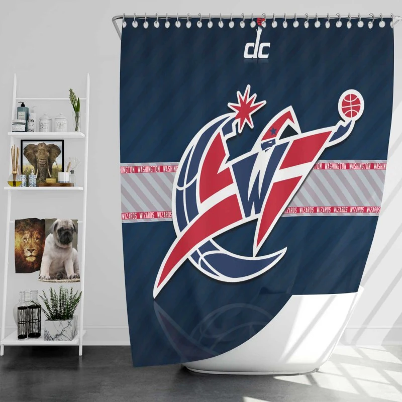Energetic Basketball Club Washington Wizards Shower Curtain