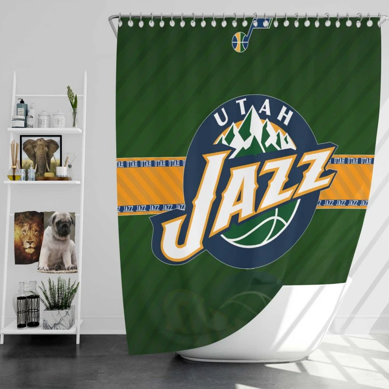 Energetic Nba Team Utah Jazz Shower Curtain