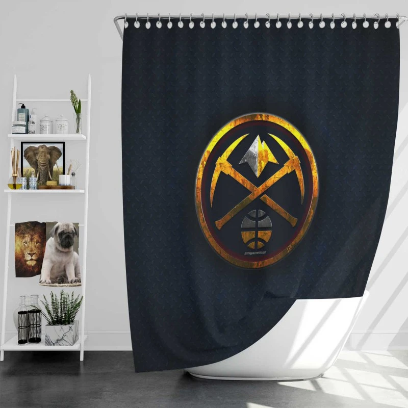 Denver Nuggets Powerful Nba Team Logo Shower Curtain