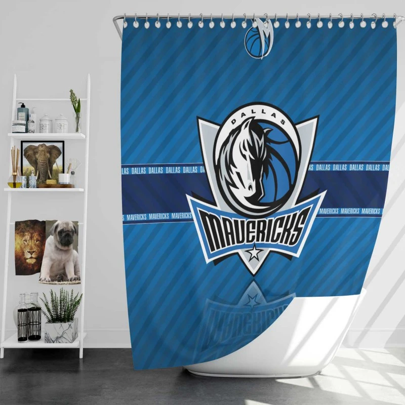 Dallas Mavericks Powerful Nba Basketball Team Shower Curtain