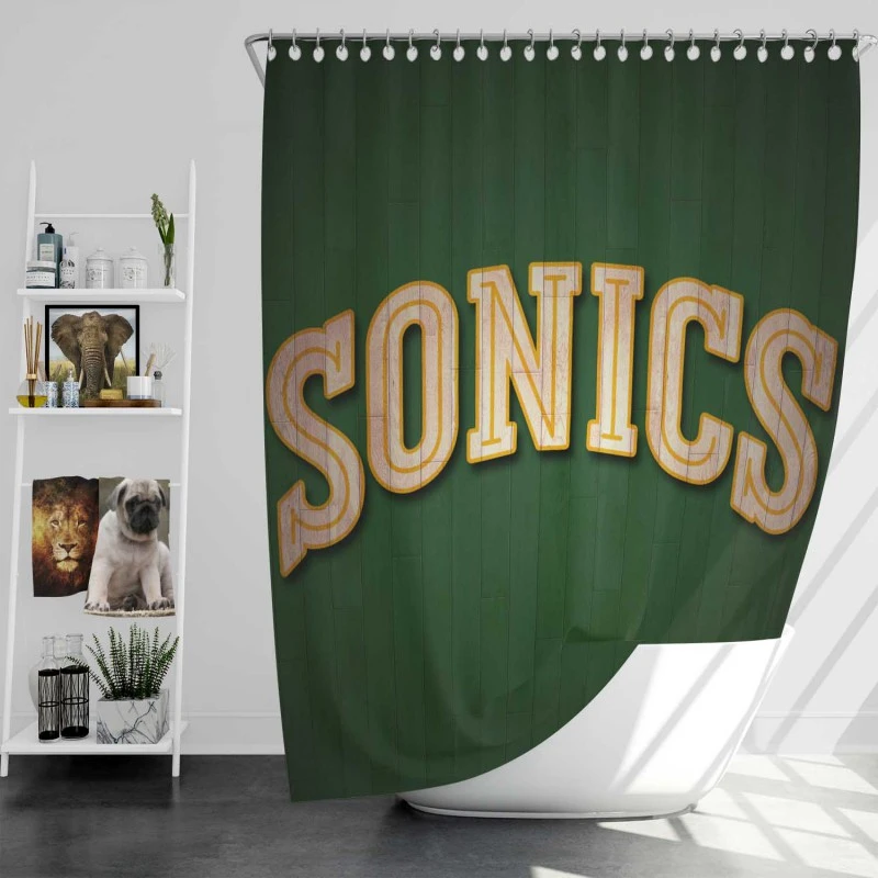 Popular Seattle Supersonics Basketball Team Shower Curtain