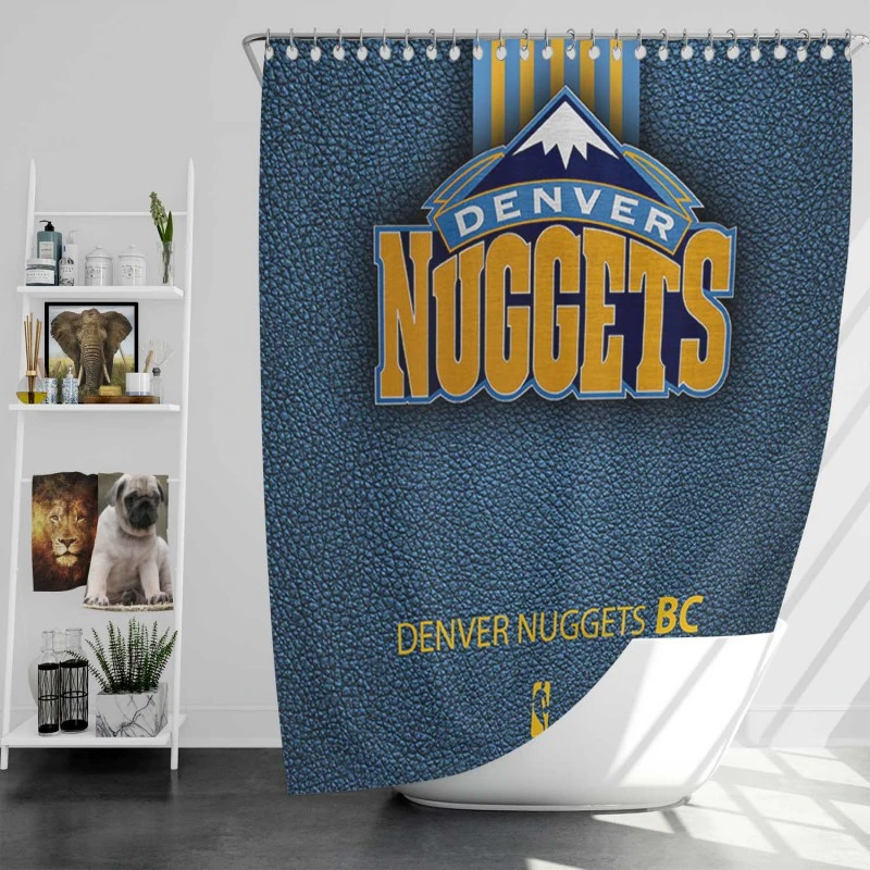 Denver Nuggets Nba Basketball Club Logo Shower Curtain