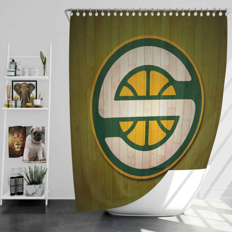 Seattle Supersonics Basketball Team Shower Curtain