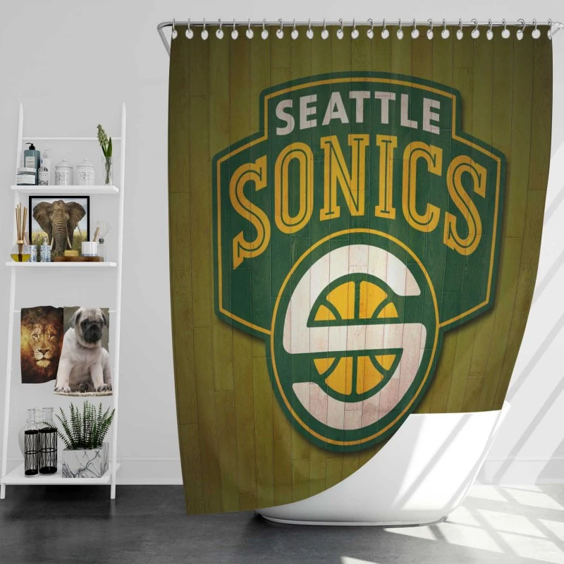 Seattle Supersonics Nba Basketball Club Shower Curtain