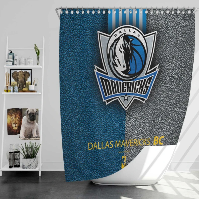 Nba Champions Basketball Logo Dallas Mavericks Shower Curtain