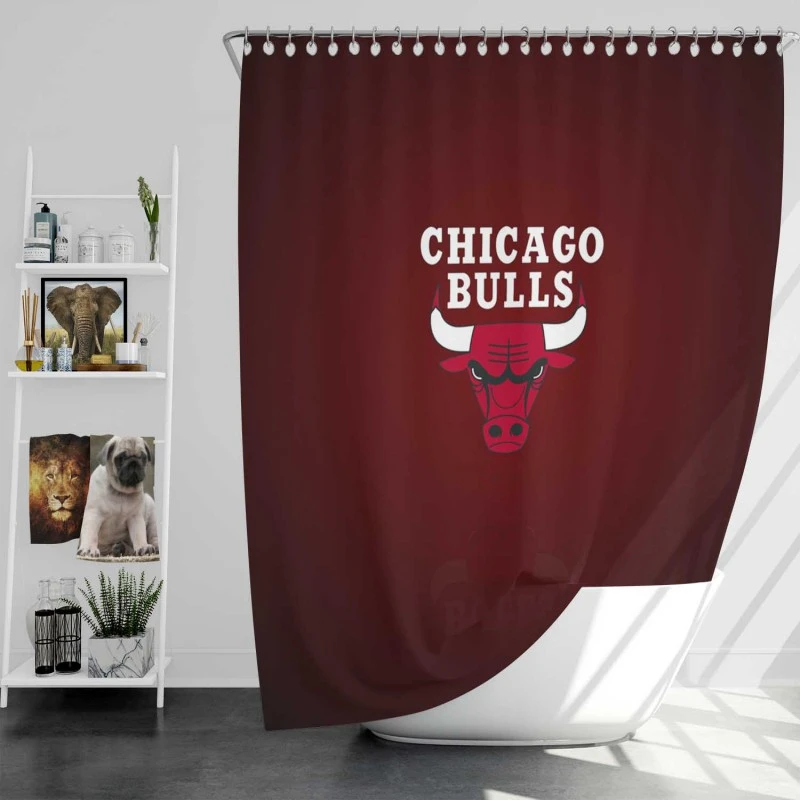 Chicago Bulls Energetic Nba Basketball Team Shower Curtain