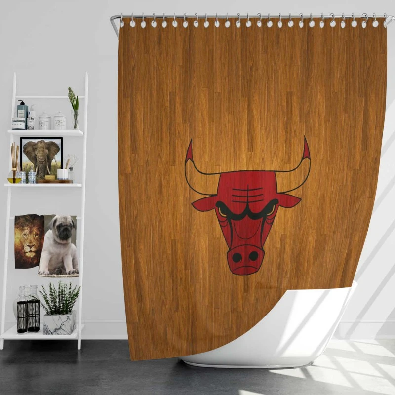 Chicago Bulls Classic Nba Basketball Club Shower Curtain