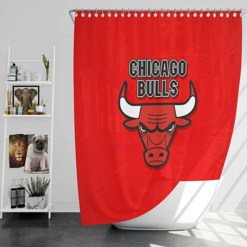Popular Nba Basketball Team Chicago Bulls Shower Curtain