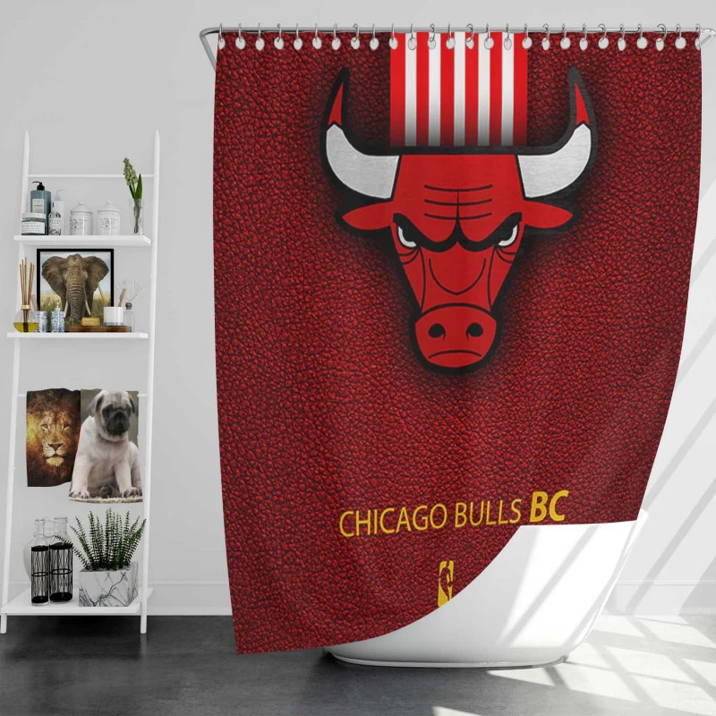 Chicago Bulls Basketball Club Logo Shower Curtain