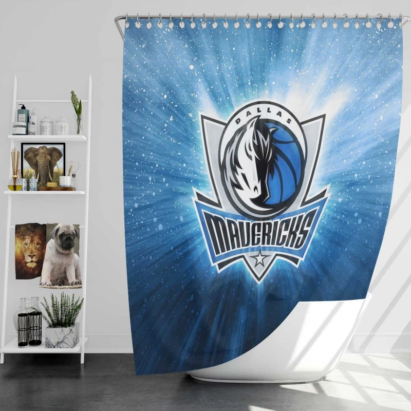 Energetic Nba Basketball Team Dallas Mavericks Shower Curtain