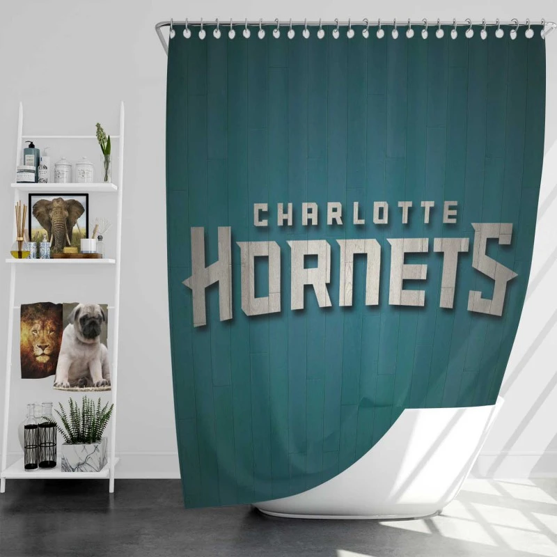 Charlotte Hornets Successful Nba Basketball Team Shower Curtain