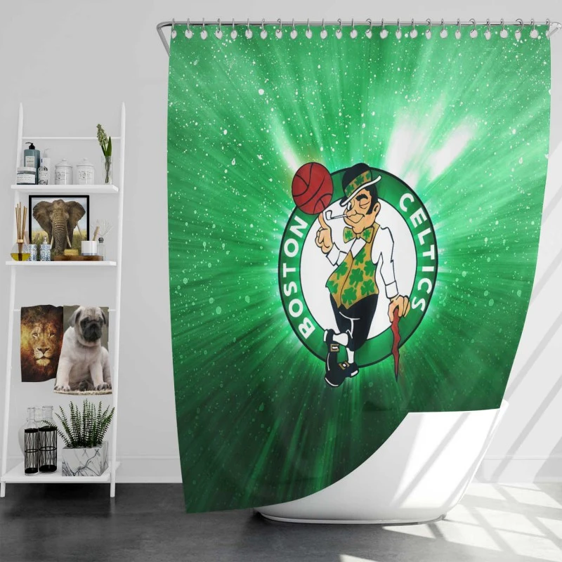 Boston Celtics Popular Nba Basketball Club Shower Curtain