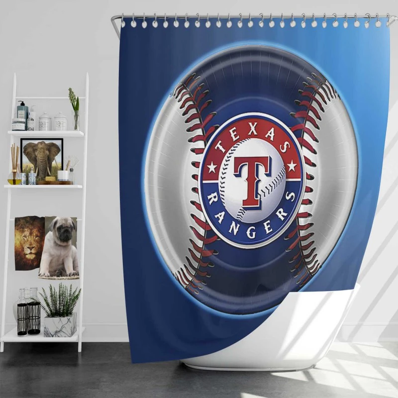 Exciting Mlb Club Texas Rangers Shower Curtain