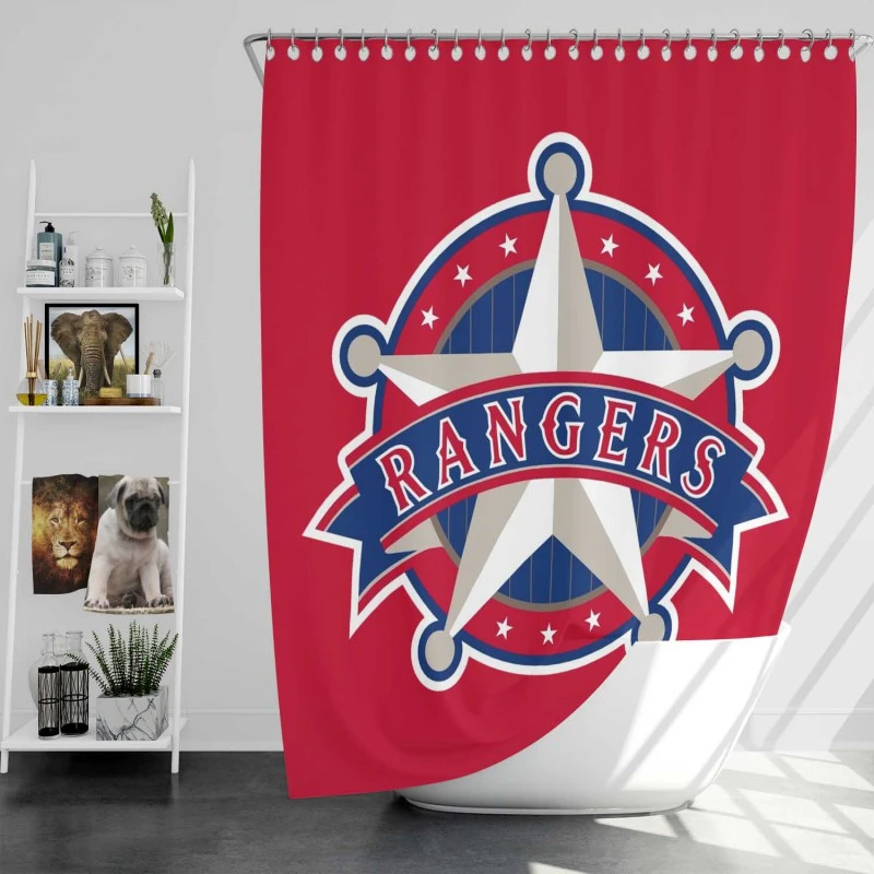 Powerful Mlb Team Texas Rangers Shower Curtain