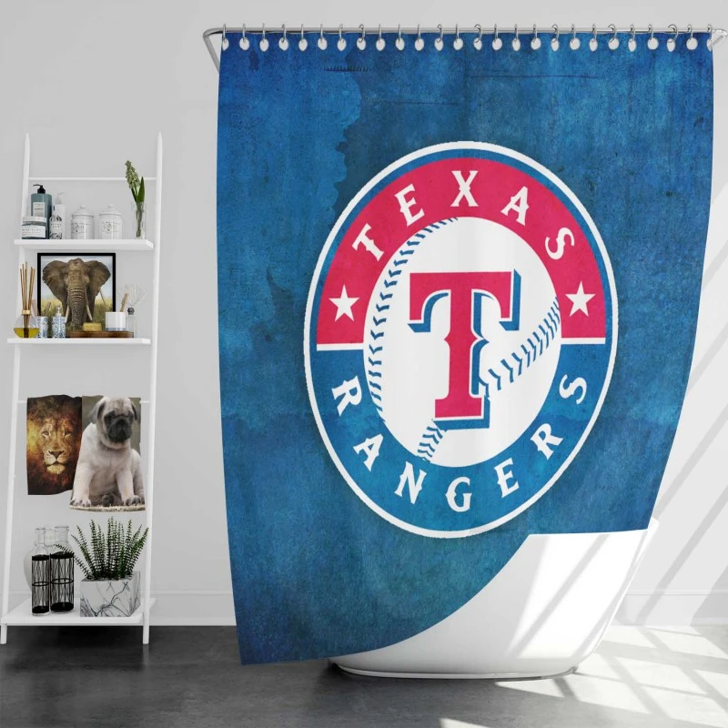 Texas Rangers Excellent Mlb Team Logo Shower Curtain